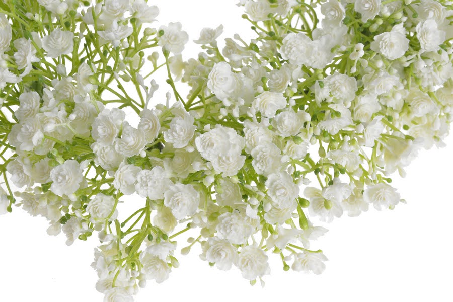 Wianek gipsówka 33 cm biały