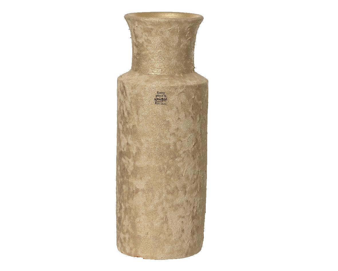 Wazon terakotowy z złotym zdobieniem – 40 cm