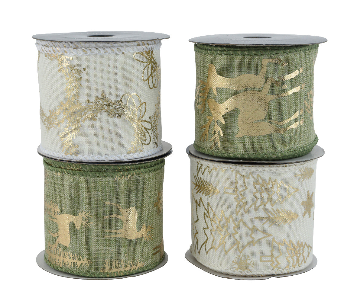 Wstążka Świąteczna 270 × 6,3 cm (4 różne wzory)