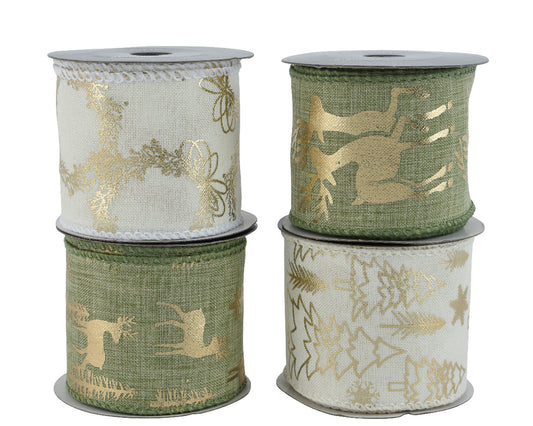 Wstążka Świąteczna 270 × 6,3 cm (4 różne wzory)