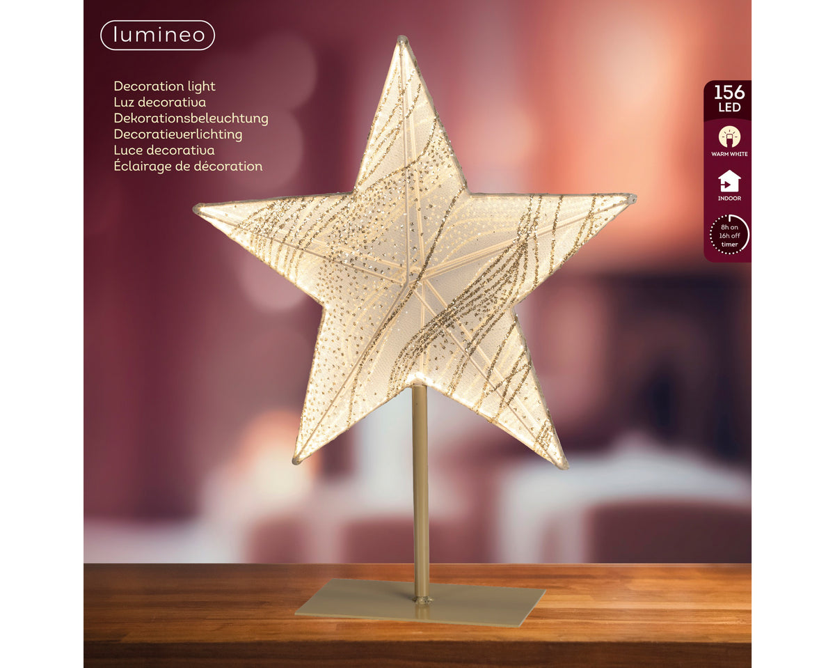 Gwiazda LED z tkaniny 50 cm – ciepłe białe światło