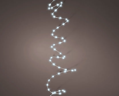 Lampki micro LED na baterie – 100L na druciku zimny biały