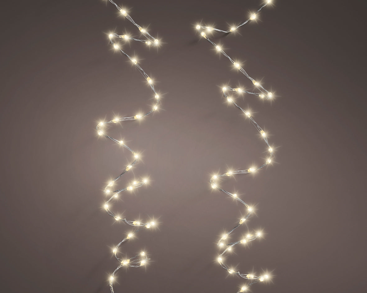 Lampki micro LED na baterie – 100L na druciku ciepły biały
