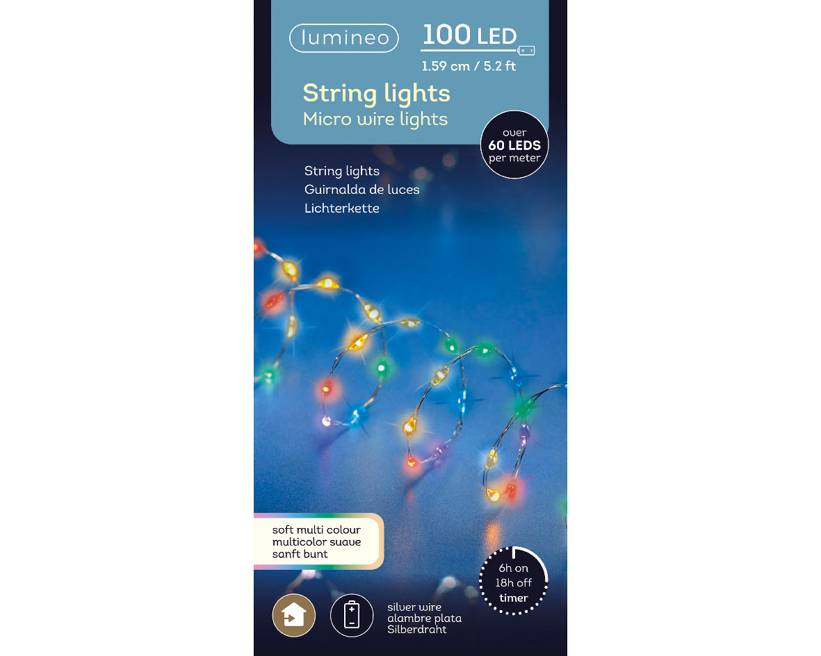 Lampki micro LED na baterie – 100 lampek na druciku kolorowe