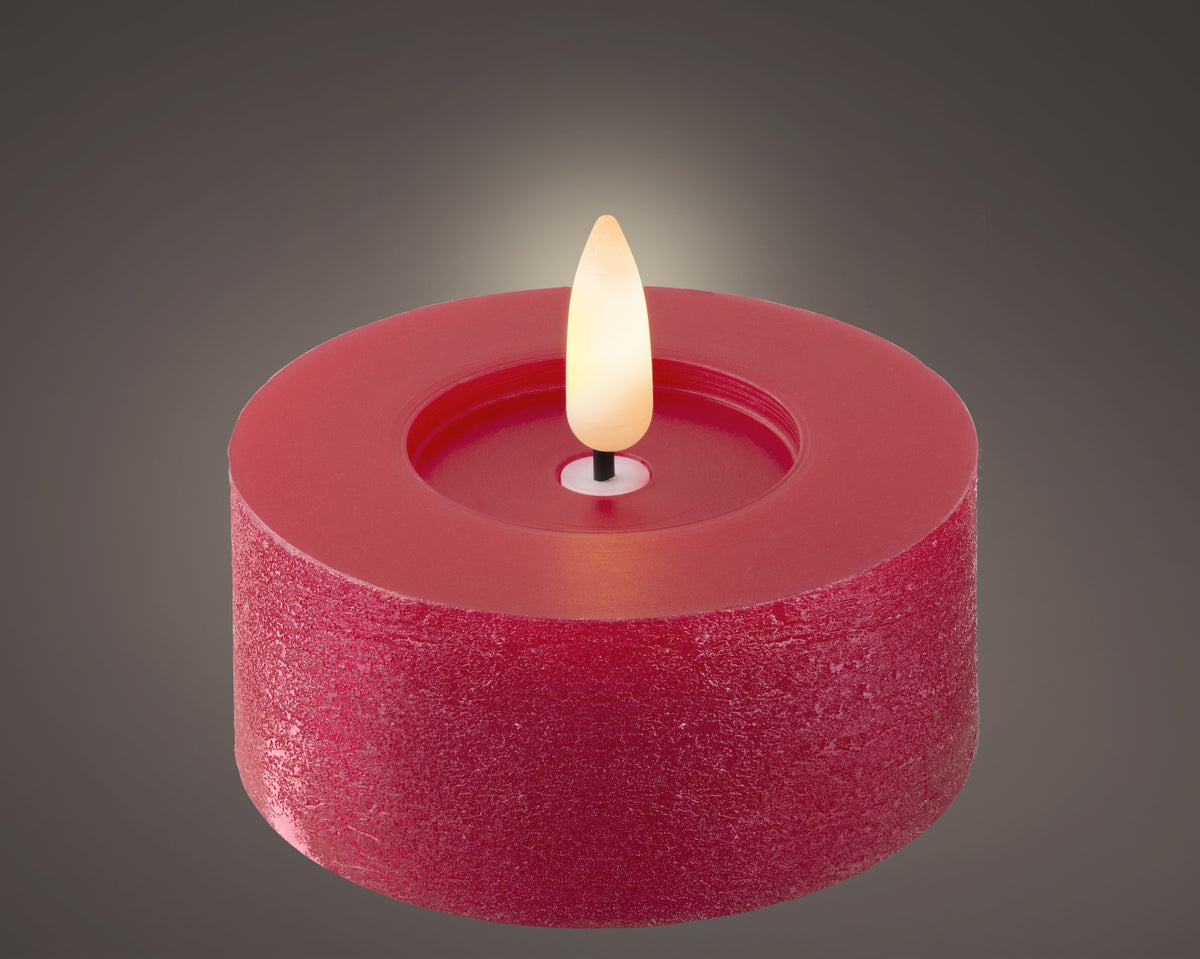 Świeczki LED tealight 6 cm czerwone 2 szt. efekt płomienia