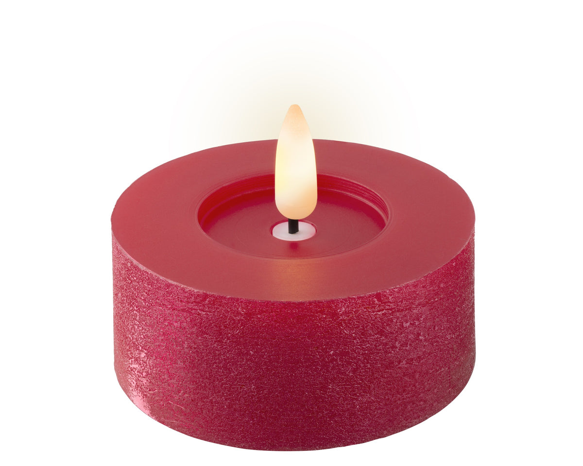 Świeczki LED tealight 6 cm czerwone 2 szt. efekt płomienia