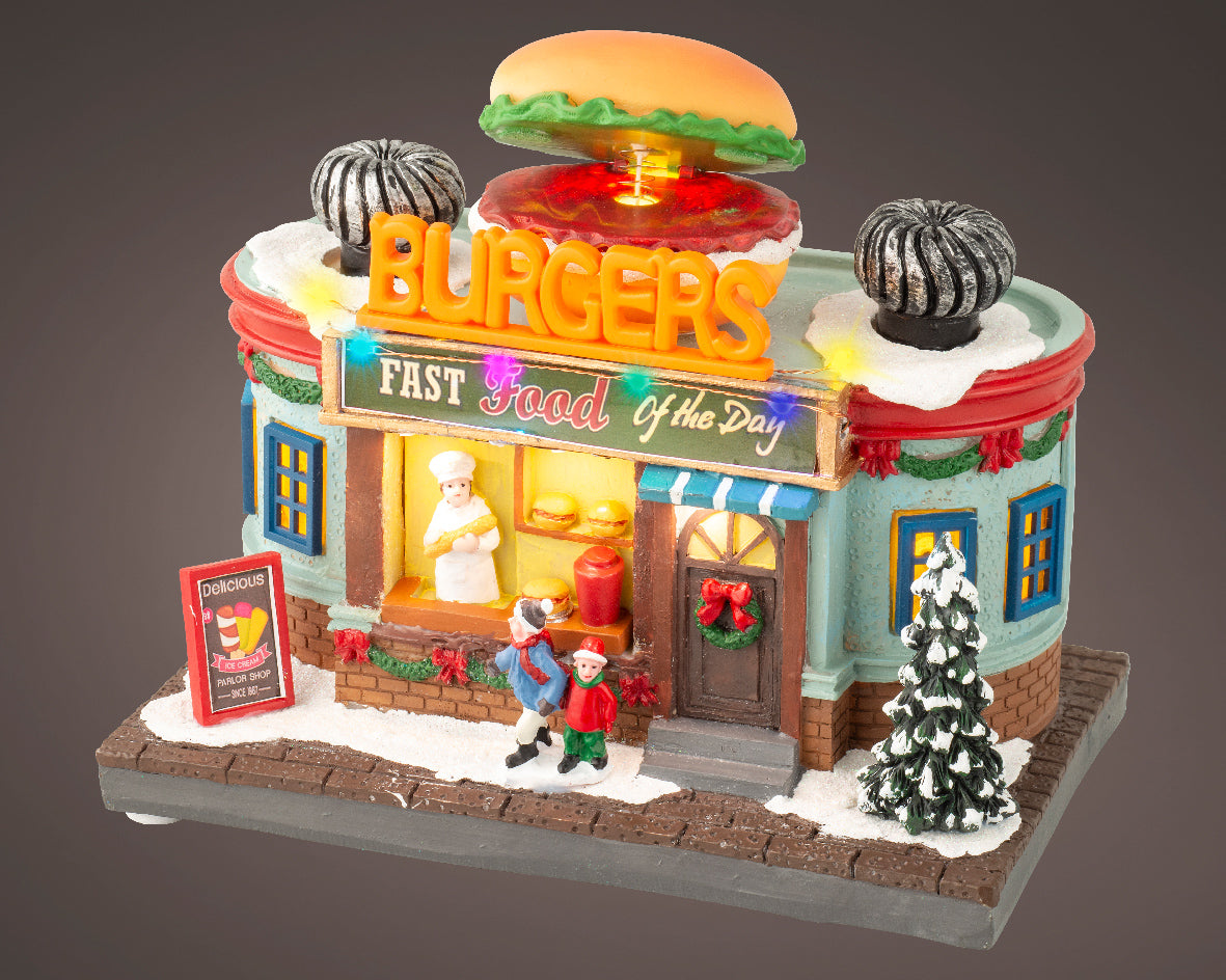 Pozytywka LED Burgerownia na baterie