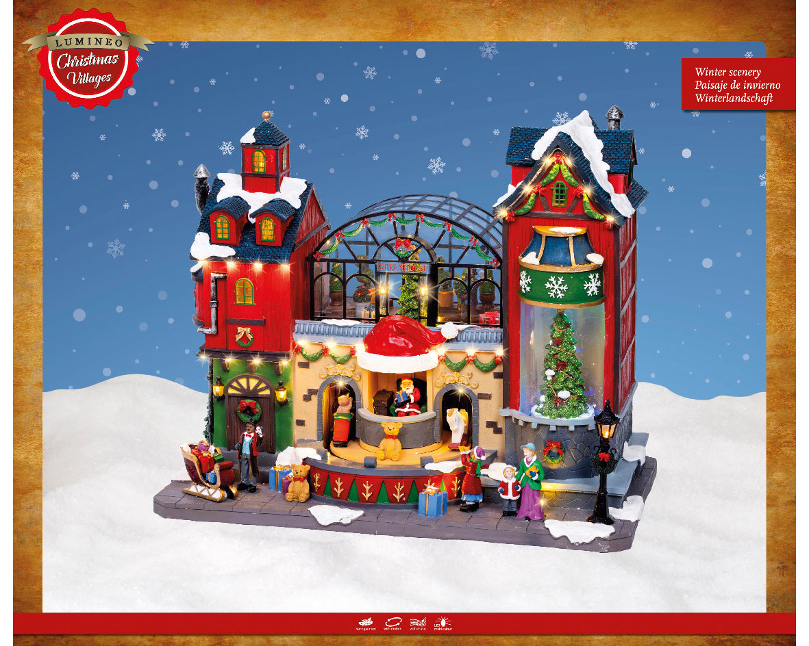 Pozytywka LED miasteczko mikołaja XXL