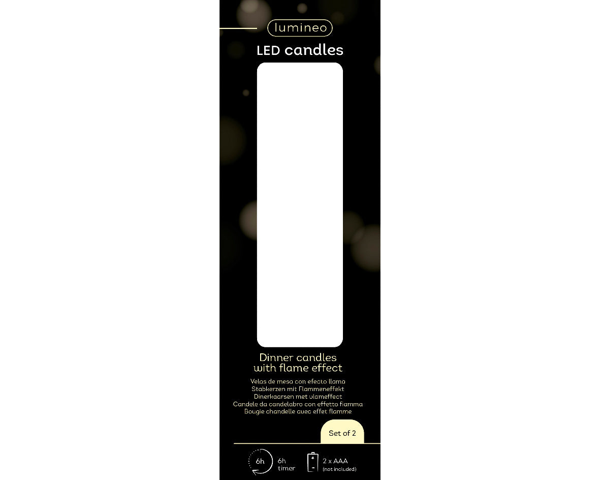 Świeca LED stołowa 2 szt. biała 14.5 cm efekt płomienia