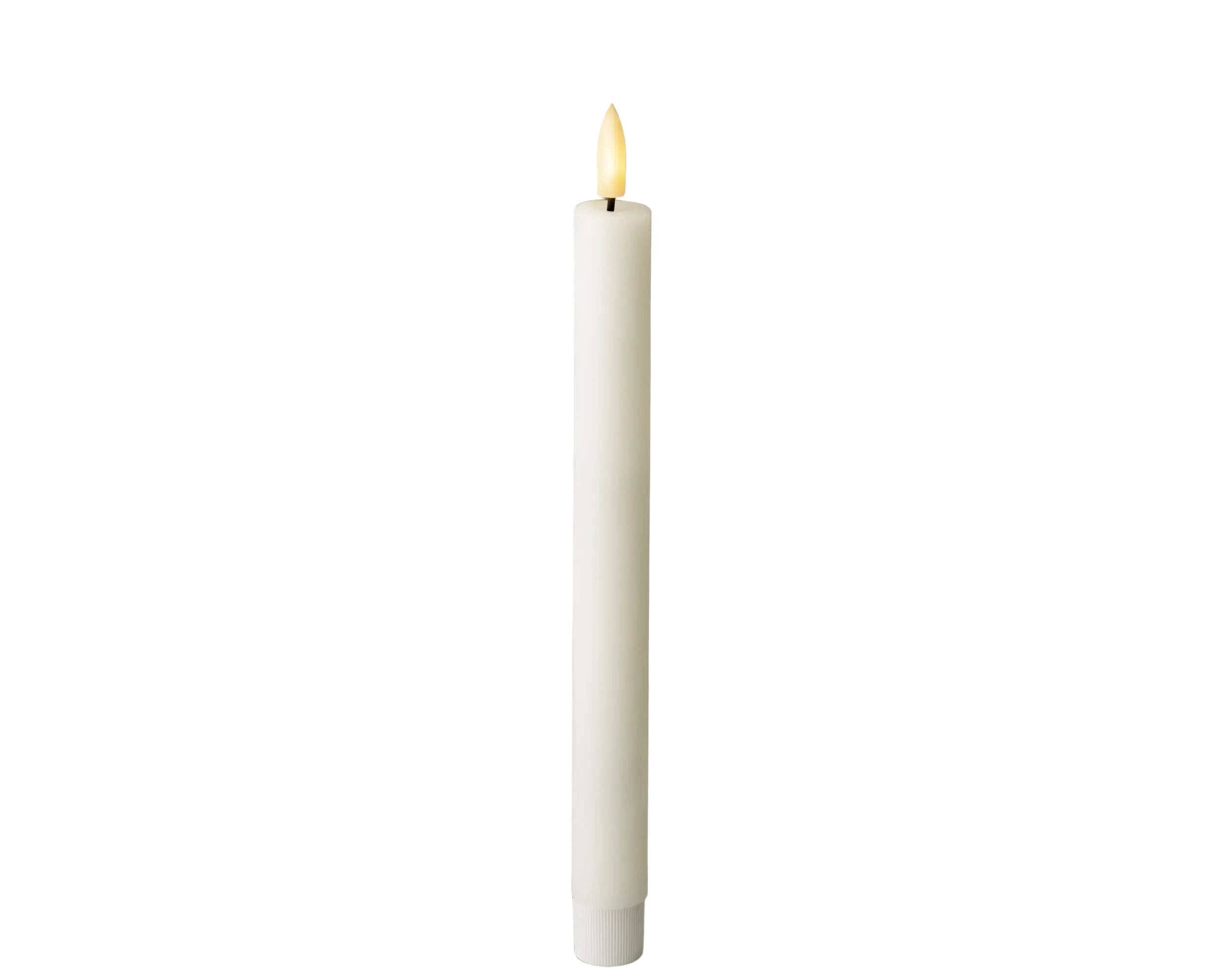 Świece LED stołowe 24,5 cm białe – 2 szt., efekt płomienia