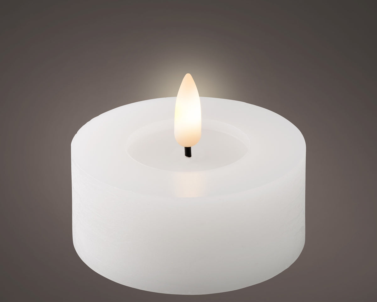 Świeczki LED tealight 6 cm białe –  2 szt., efekt płomienia