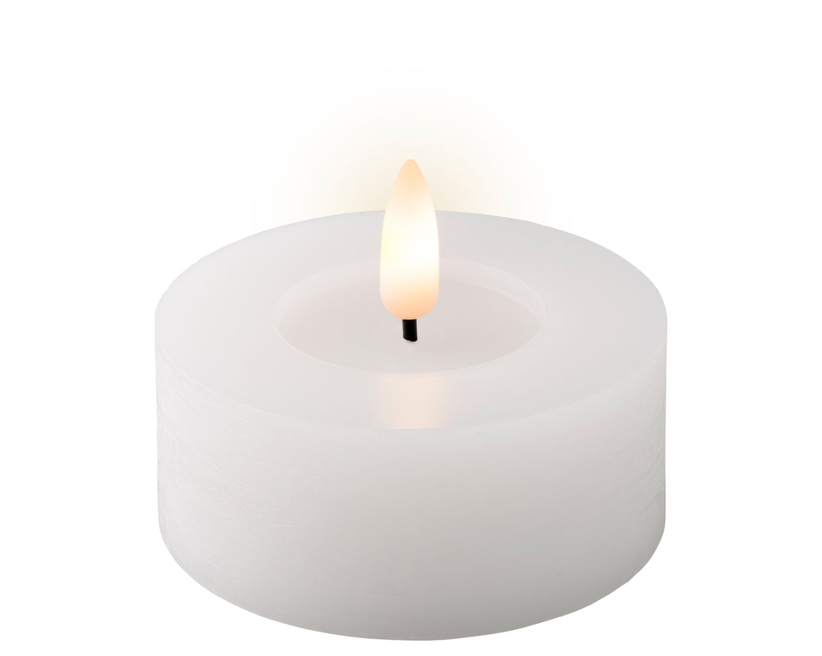 Świeczki LED tealight 6 cm białe –  2 szt., efekt płomienia