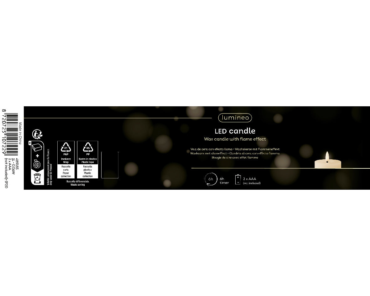 Świeca LED 11,2 cm biała – efekt płomienia
