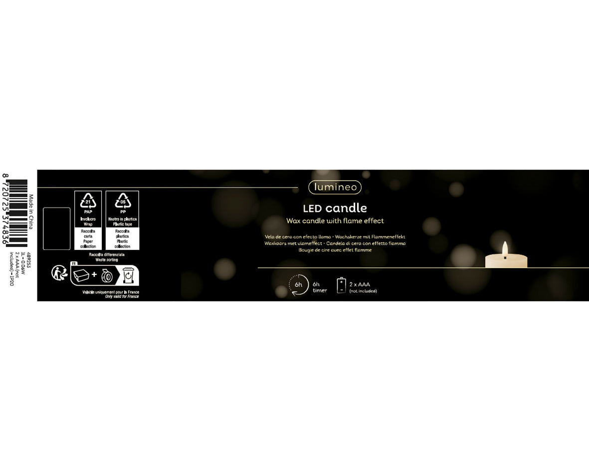 Świeca LED ciemnobrązowa 11.3 efekt knota światło stałe