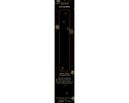 Świeca LED stołowa 2 szt. ciemnobrązowa 24.5 cm stały płomień