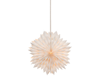 Papierowa gwiazda 3D na baterie LED 38 cm biała