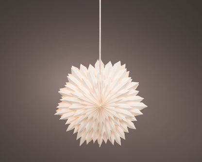Papierowa gwiazda 3D LED 58 cm biała