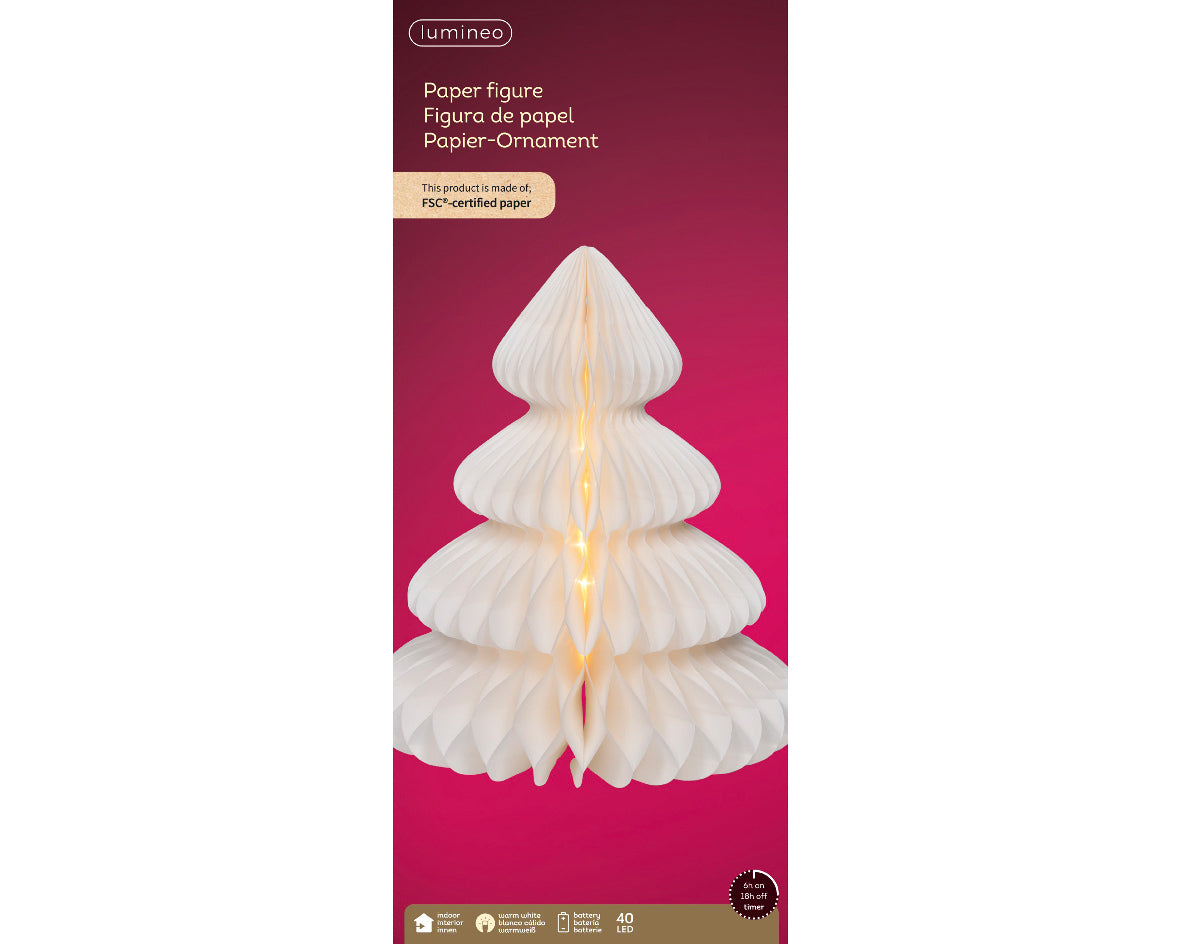 Papierowa choinka stojąca na baterie 42 cm