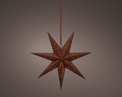Papierowa Gwiazda LED 58 cm brązowa