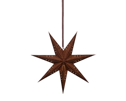 Papierowa Gwiazda LED 58 cm brązowa
