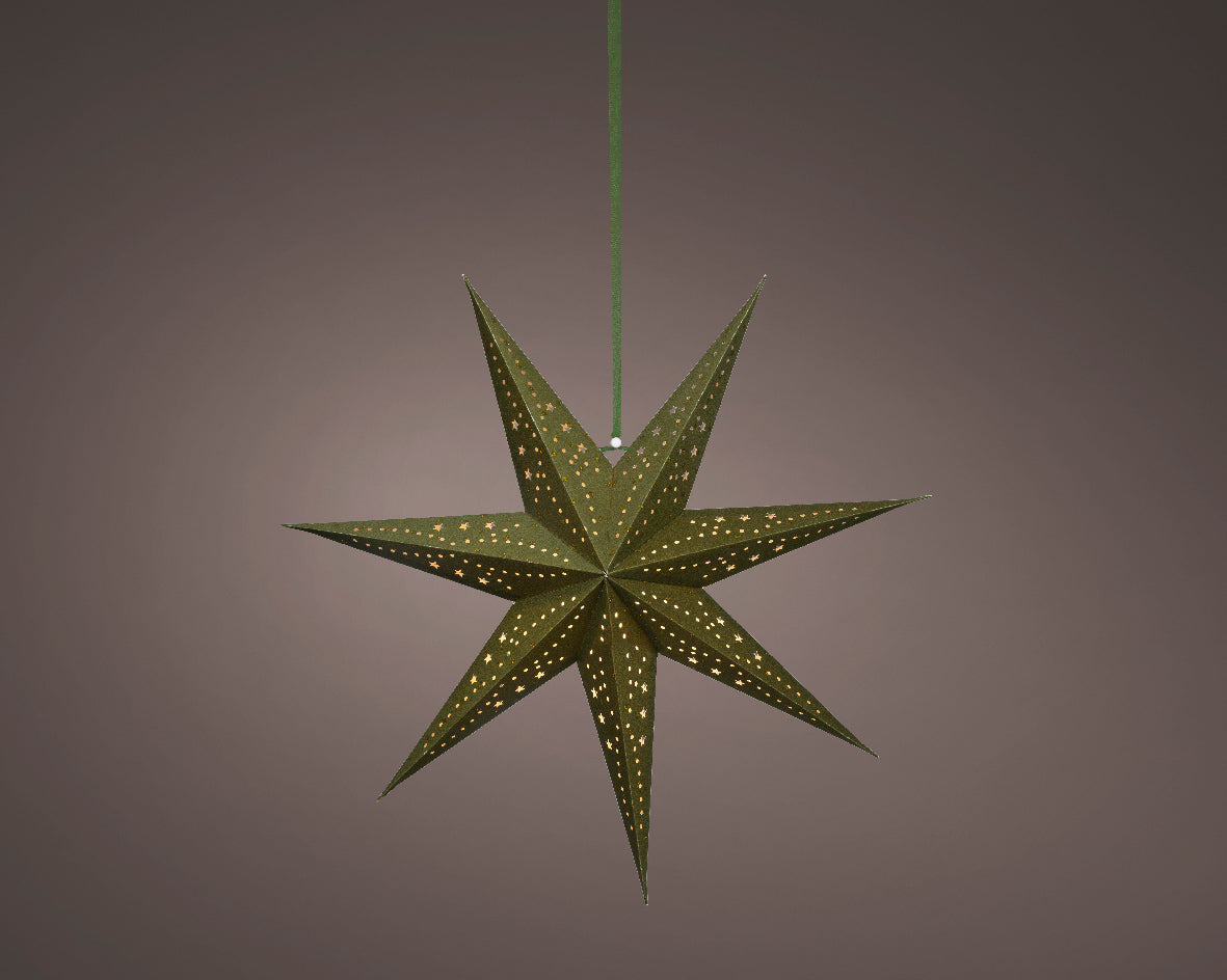 Papierowa Gwiazda LED 58 cm zielona