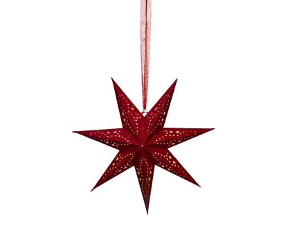 Papierowa gwiazda na baterie LED 38 cm czerwona