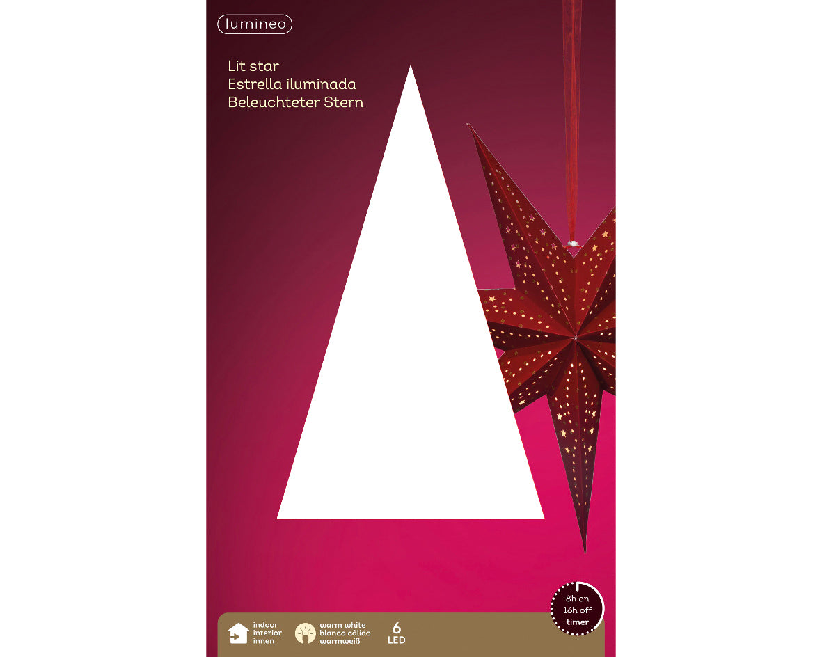 Gwiazda LED 58 cm czerwona