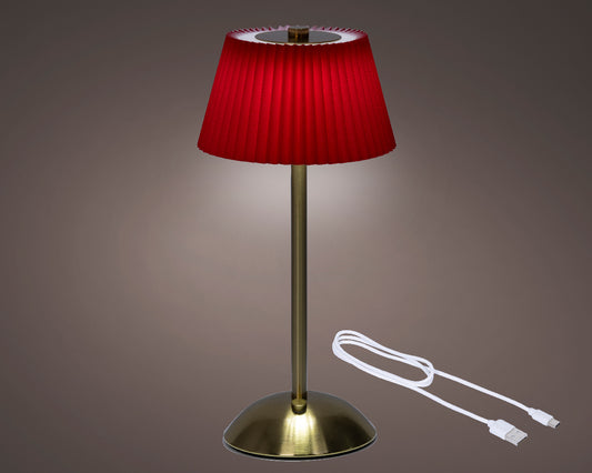 Lampa stołowa LED ładowalna czerwono-złota 30,5 cm