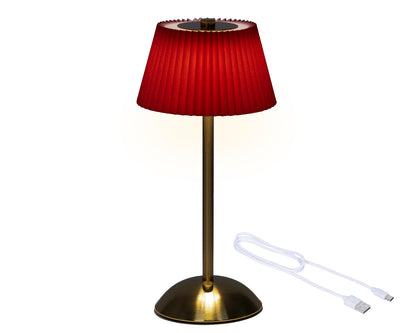 Lampa stołowa LED ładowalna czerwono-złota 30,5 cm