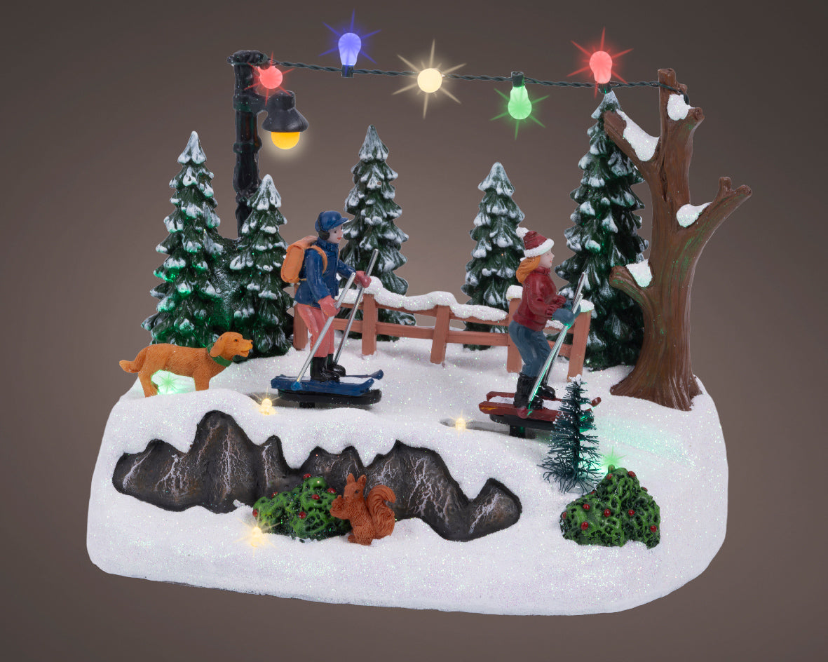 Pozytywka LED narciarze na baterie