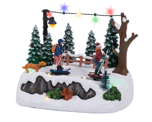 Pozytywka LED narciarze na baterie