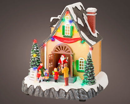 Pozytywka LED Domek Mikołaja na baterie