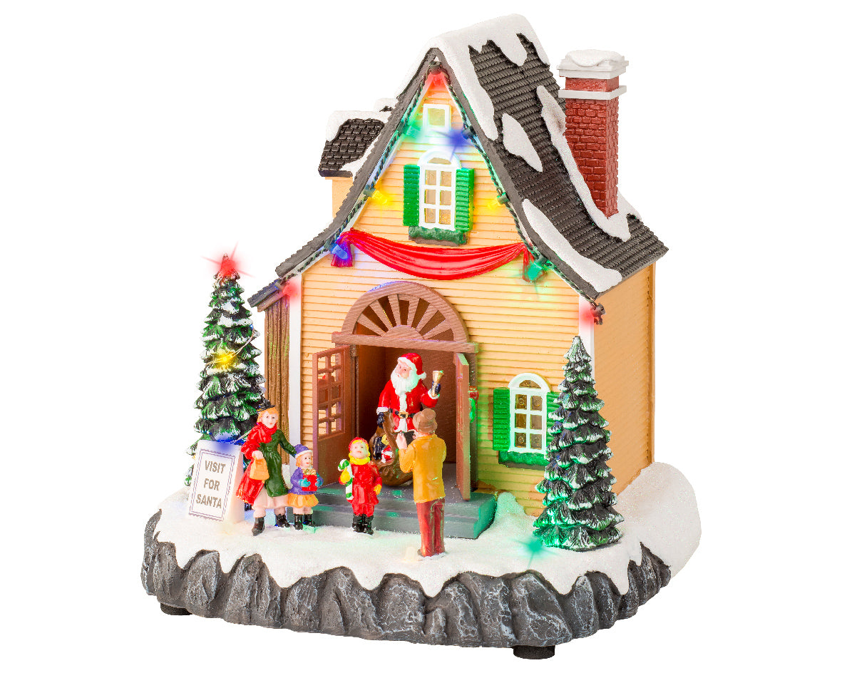 Pozytywka LED Domek Mikołaja na baterie