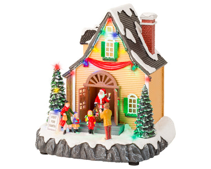 Pozytywka LED Domek Mikołaja na baterie