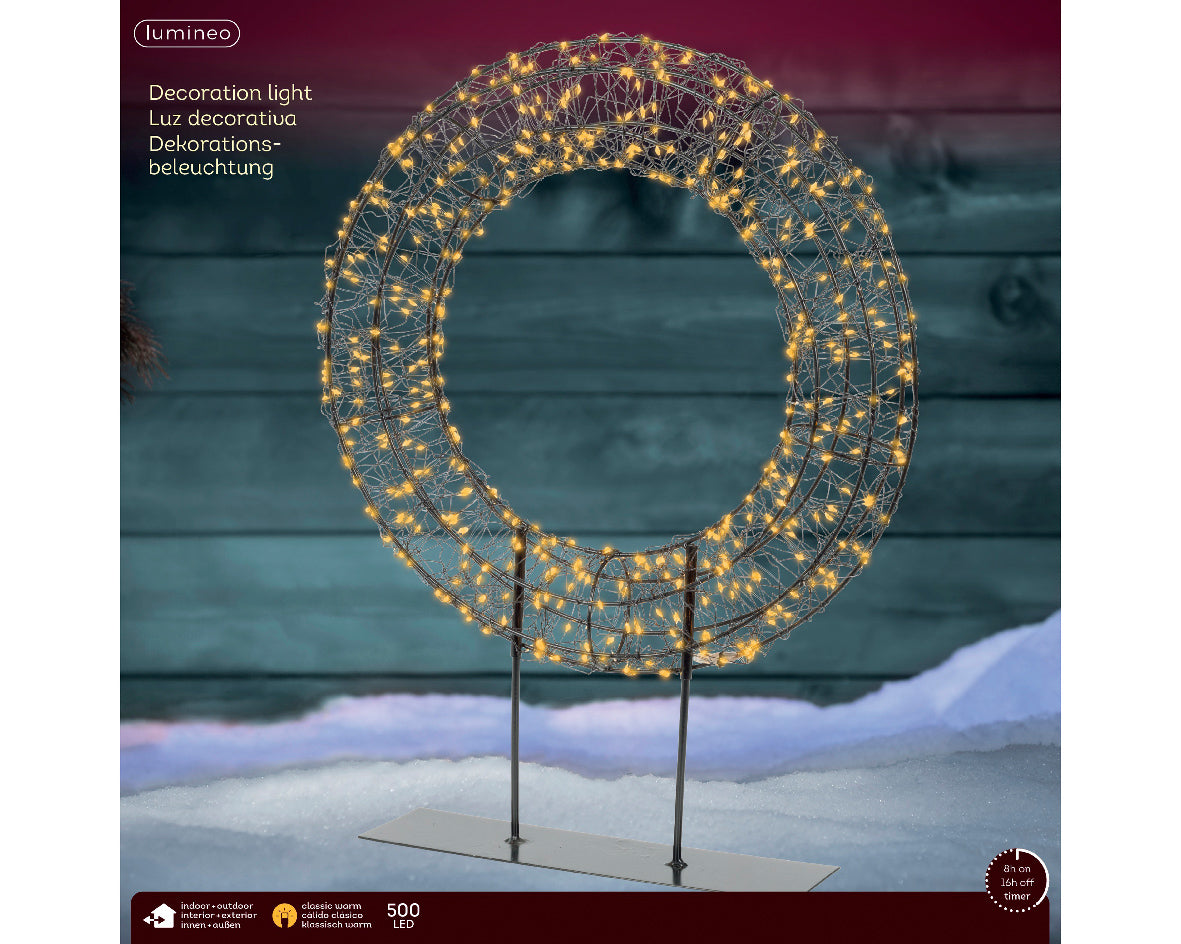 Lampka wianek LED klasyczny ciepły - 51 cm na zewnątrz