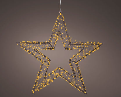 Gwiazda LED klasyczny ciepły – 58 cm na zewnątrz (stojąca lub wisząca)