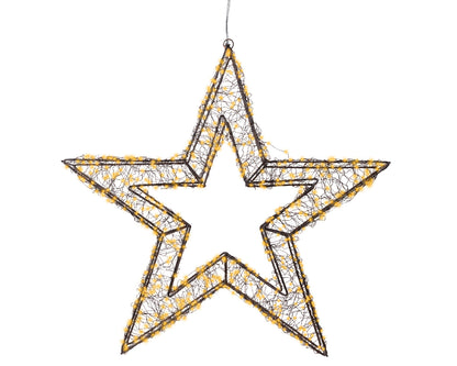 Gwiazda LED klasyczny ciepły – 58 cm na zewnątrz (stojąca lub wisząca)
