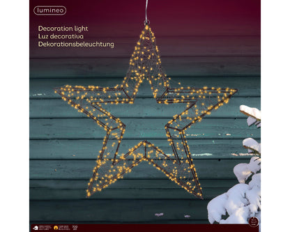 Gwiazda LED klasyczny ciepły – 58 cm na zewnątrz (stojąca lub wisząca)