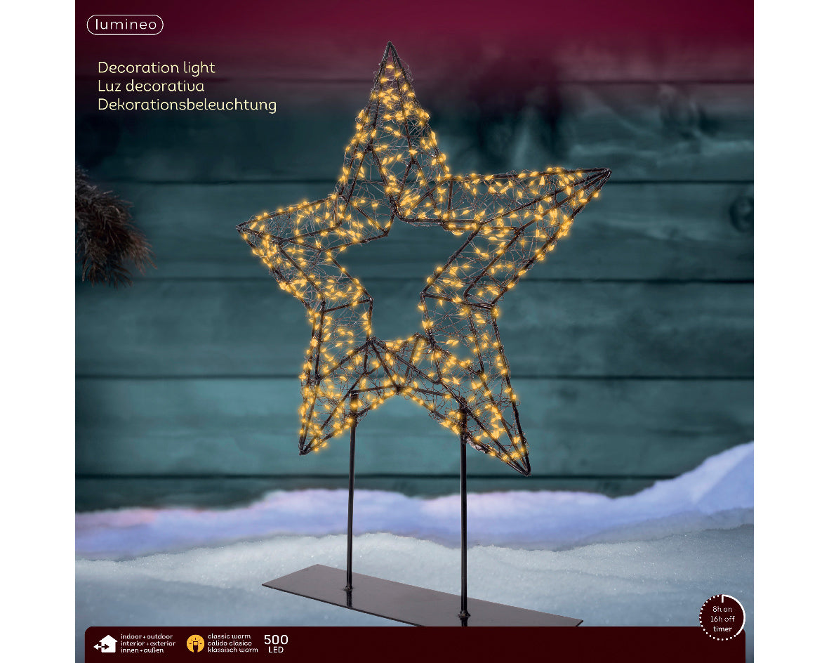 Lampka gwiazda LED ciepły klasyczny - 47 cm na zewnątrz