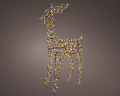 Renifer LED klasyczny ciepły XXL – 84 cm, czarny, na zewnątrz