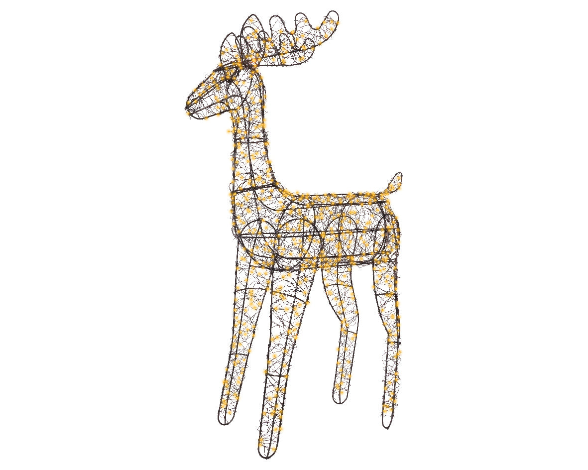 Renifer LED klasyczny ciepły XXL – 84 cm, czarny, na zewnątrz