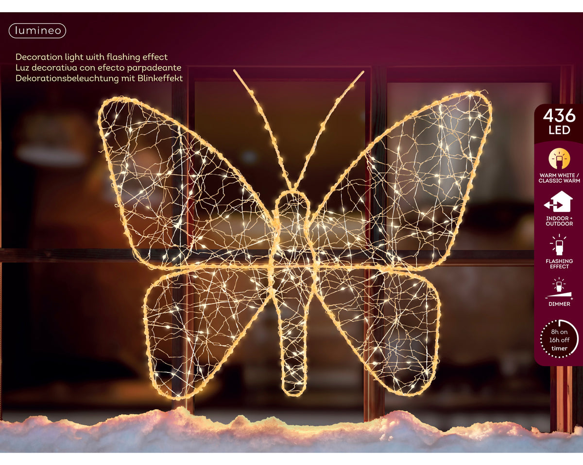 Motyl LED Micro 58 cm – złoty