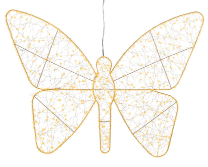 Motyl LED klasyczny ciepły XXL – 98 cm złoty na zewnątrz