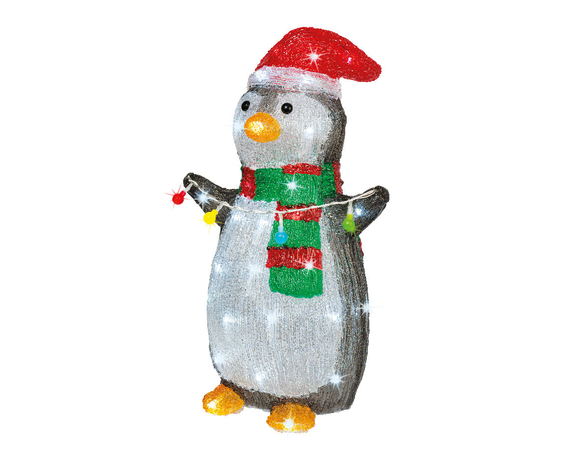 Pingwin świąteczny LED z efektem migania – 45 cm