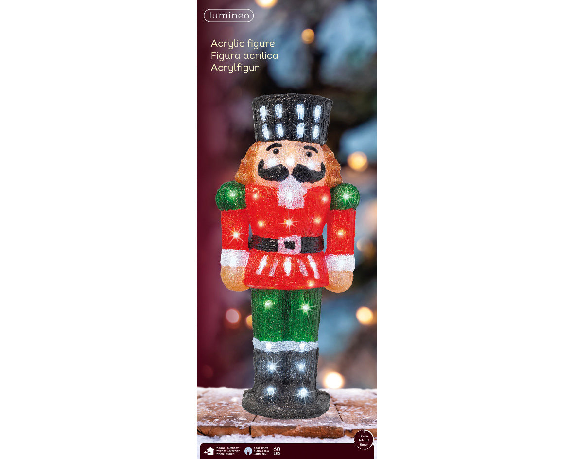 Świąteczny Dziadek do Orzechów LED – 60 cm