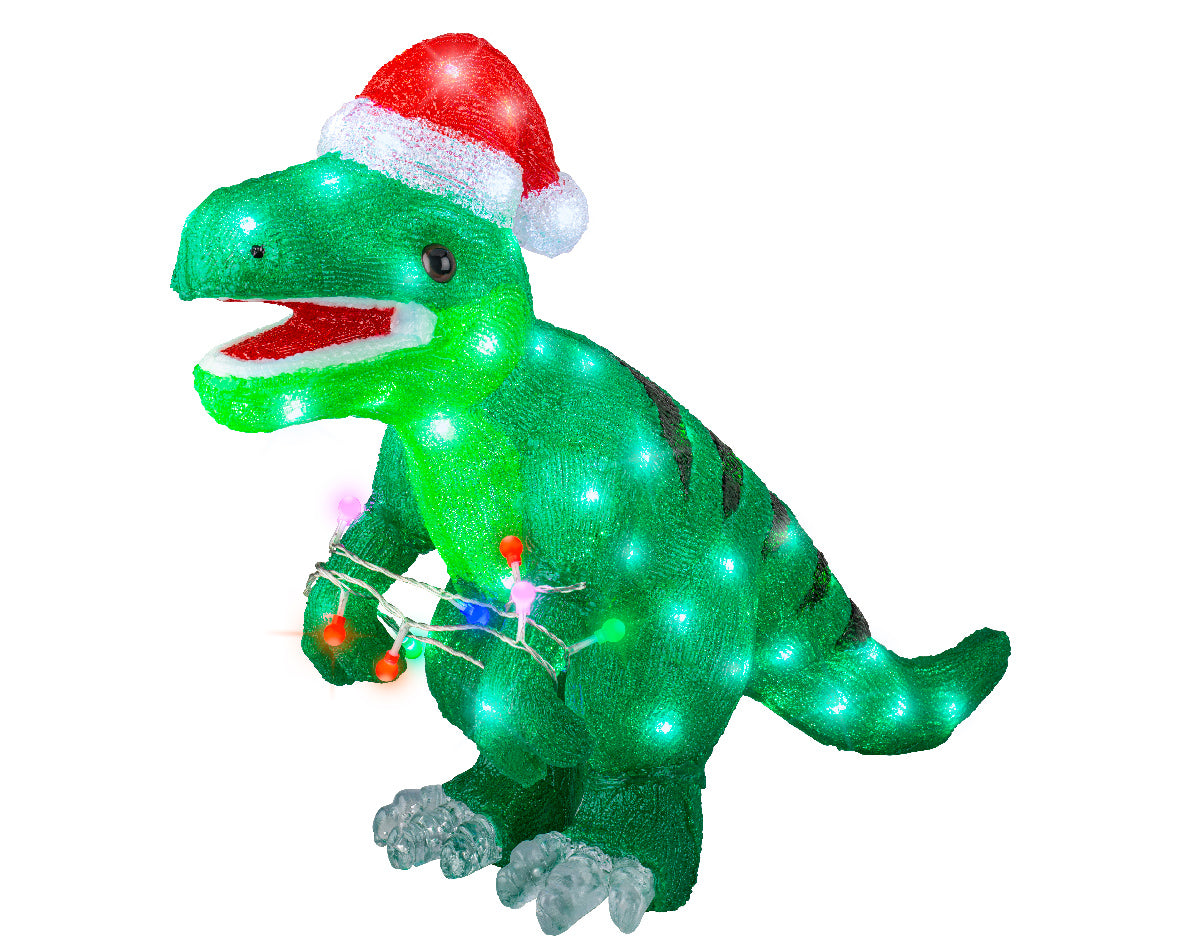Dinozaur świąteczny LED 61 × 25 × 47 cm