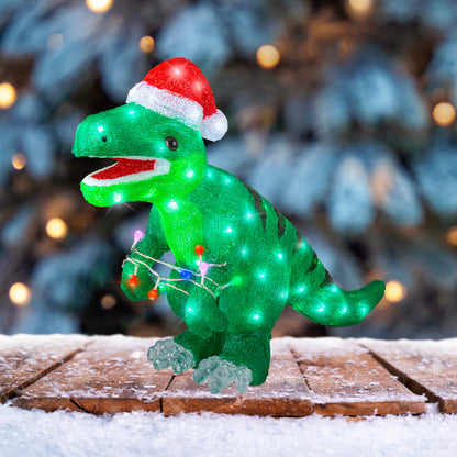 Dinozaur świąteczny LED 61 × 25 × 47 cm