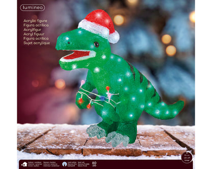 Dinozaur świąteczny LED 61 × 25 × 47 cm