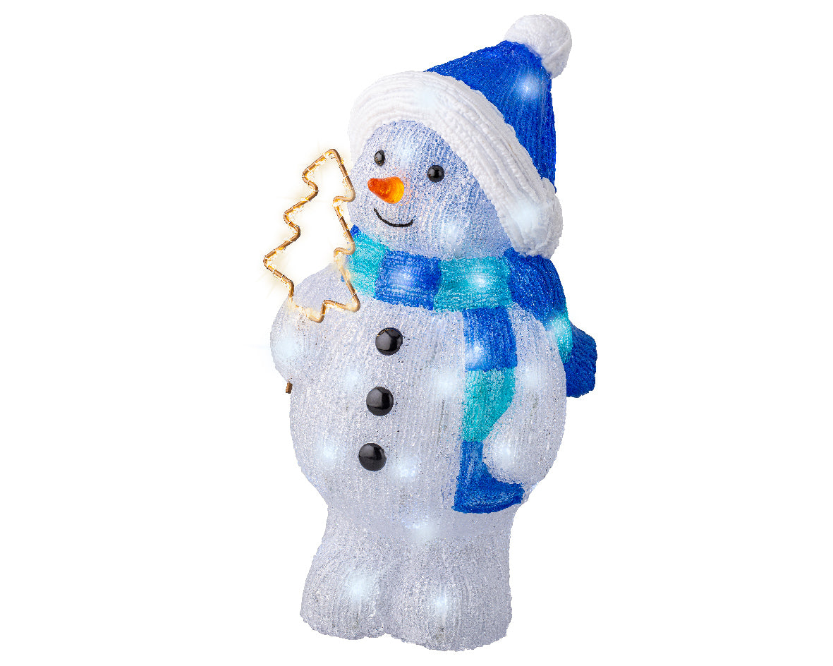 Bałwan LED z czapką – 43 cm