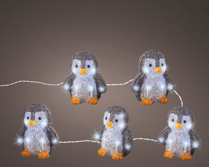 Zestaw Pingwiny akrylowe 2 m LED – zasilanie bateryjne